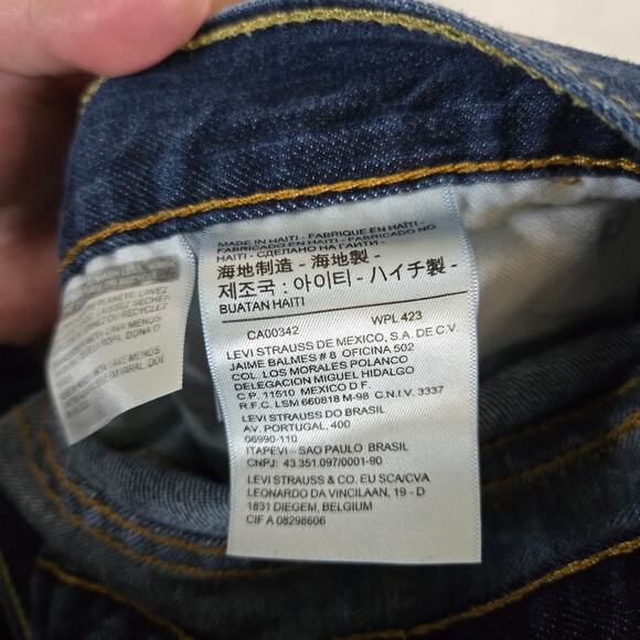 Levi's 505 Jeans Straight Leg Dark Wash denim jeans 34x30 0842 - Picture 8 of 11